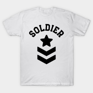 Fitness Soldier With Rank Star And Stripes T-Shirt